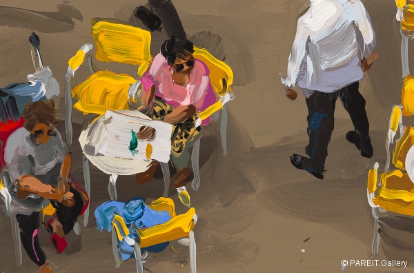DE VLIEGHER Jan - Yellow Chairs, terrace, 2019.129